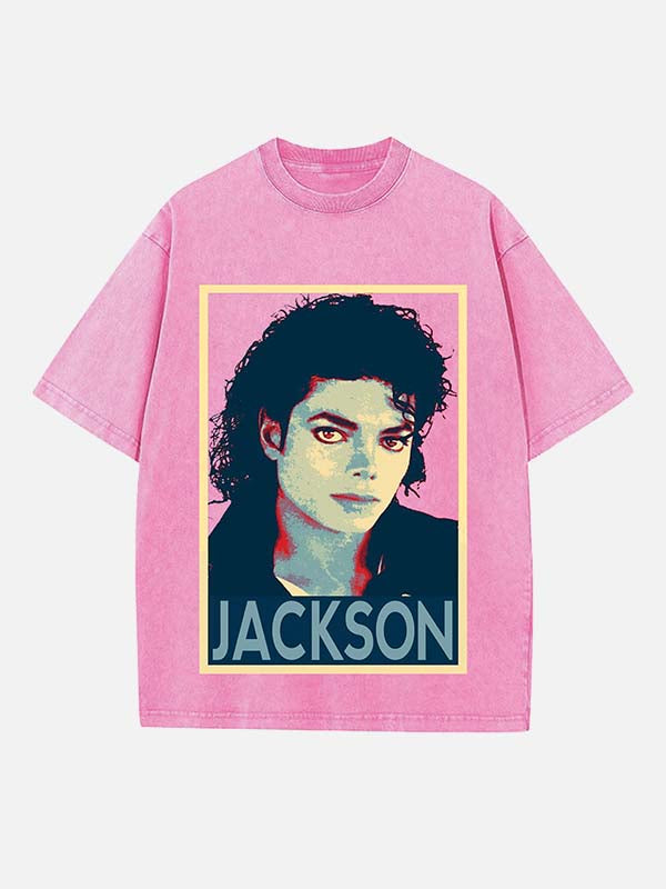 Michael Jackson Print Round Neck T-shirt