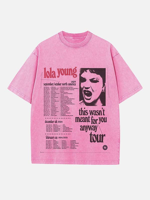 Lola Young Print Round Neck T-shirt