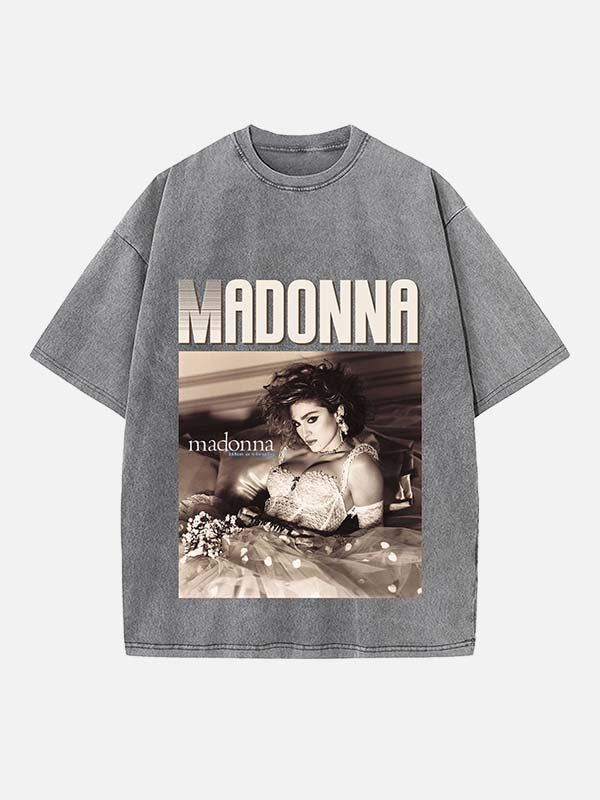 Madonna Print Round Neck T-shirt