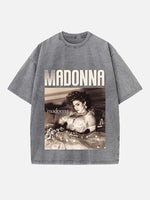 Madonna Print Round Neck T-shirt