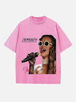 Rihanna Print Round Neck T-shirt