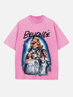 Beyoncé Print Round Neck T-shirt