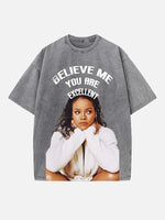 Rihanna Print Round Neck T-shirt