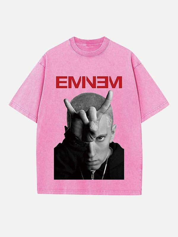 Eminem Print Round Neck T-shirt