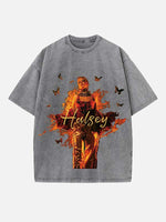 Halsey Print Round Neck T-shirt