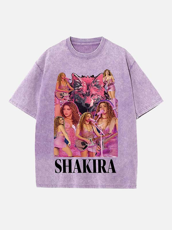 Shakira Print Round Neck T-shirt