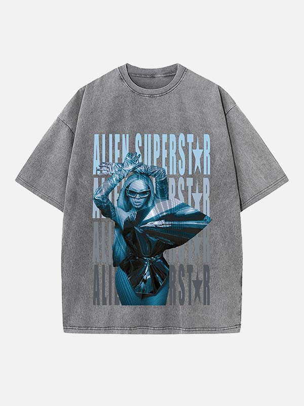 Beyoncé Print Round Neck T-shirt