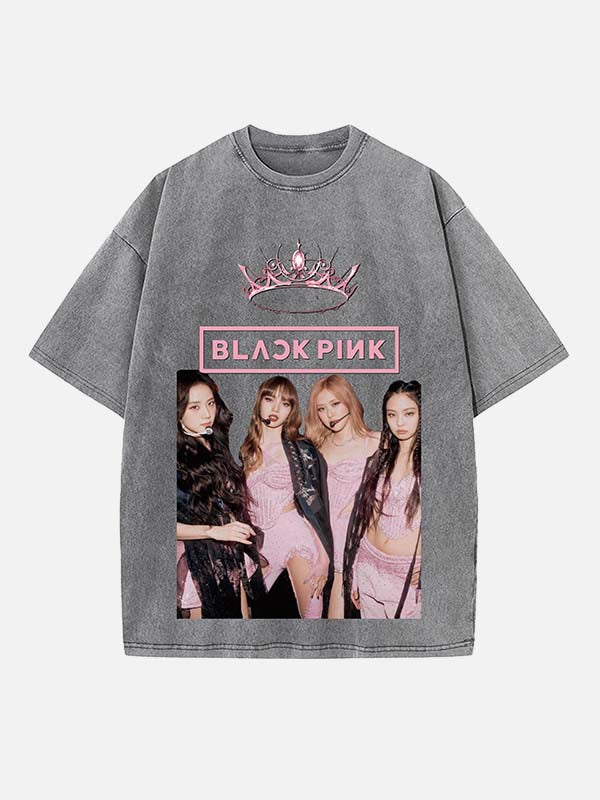 BLACKPINK Print Round Neck T-shirt