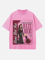 Lana Del Rey Print Round Neck T-shirt