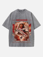 Beyoncé Print Round Neck T-shirt