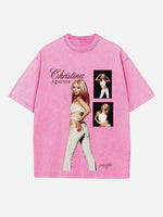 Christina Aguilera Print Round Neck T-shirt