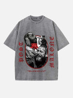 Post Malone Print Round Neck T-shirt