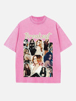 Miley Cyrus Print Round Neck T-shirt