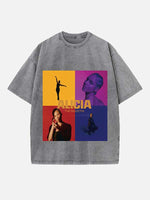 Alicia Keys Print Round Neck T-shirt