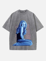 Britney Spears Print Round Neck T-shirt
