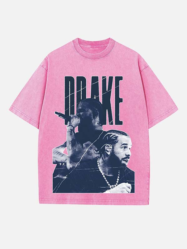 Drake Print Round Neck T-shirt