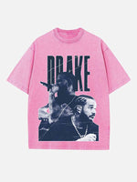 Drake Print Round Neck T-shirt