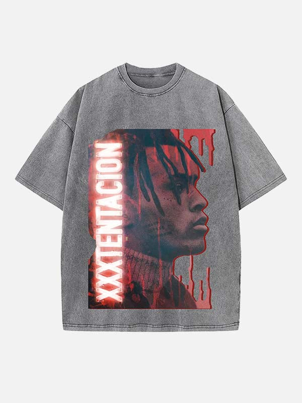 XXXTENTACION Print Round Neck T-shirt