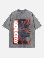 XXXTENTACION Print Round Neck T-shirt