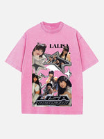 BLACKPINK Lisa Print Round Neck T-shirt