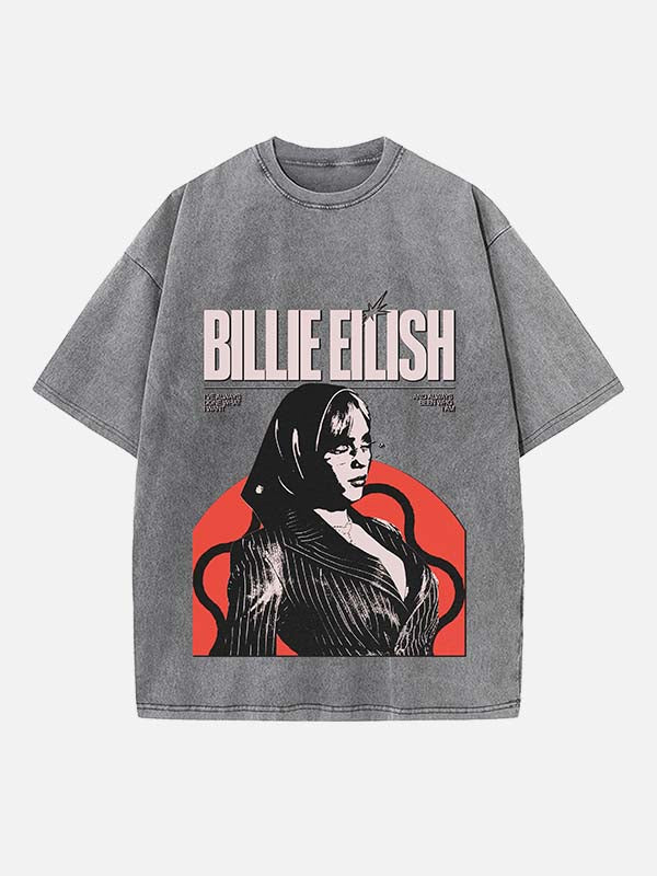 Billie Eilish Print Round Neck T-shirt