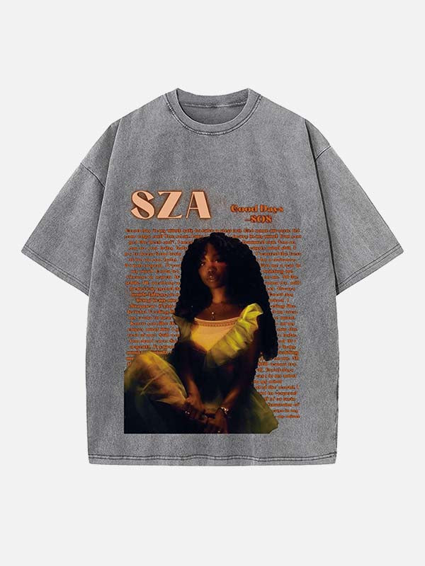 SZA Print Round Neck T-shirt