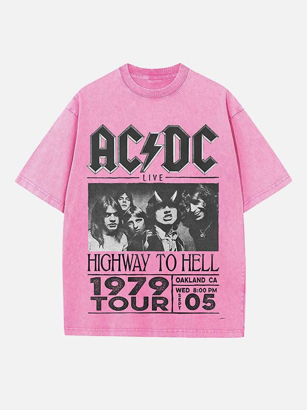 AC/DC Print Round Neck T-shirt