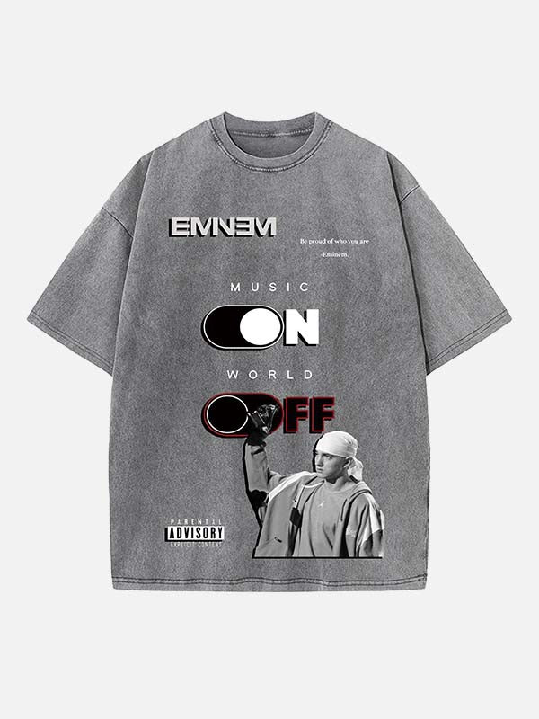 Eminem Print Round Neck T-shirt