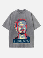 J Balvin Print Round Neck T-shirt