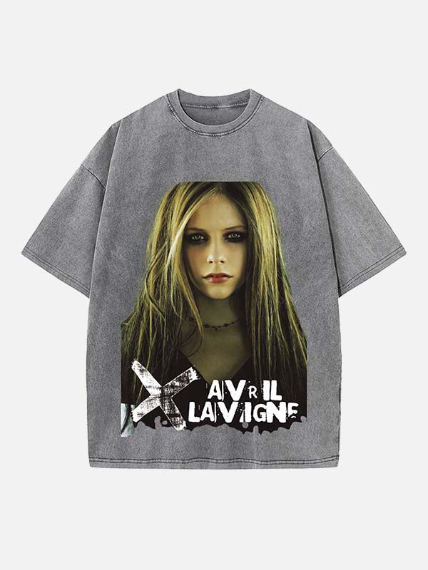 Avril Lavigne Print Round Neck T-shirt