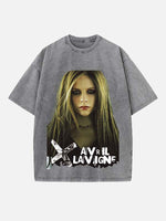 Avril Lavigne Print Round Neck T-shirt