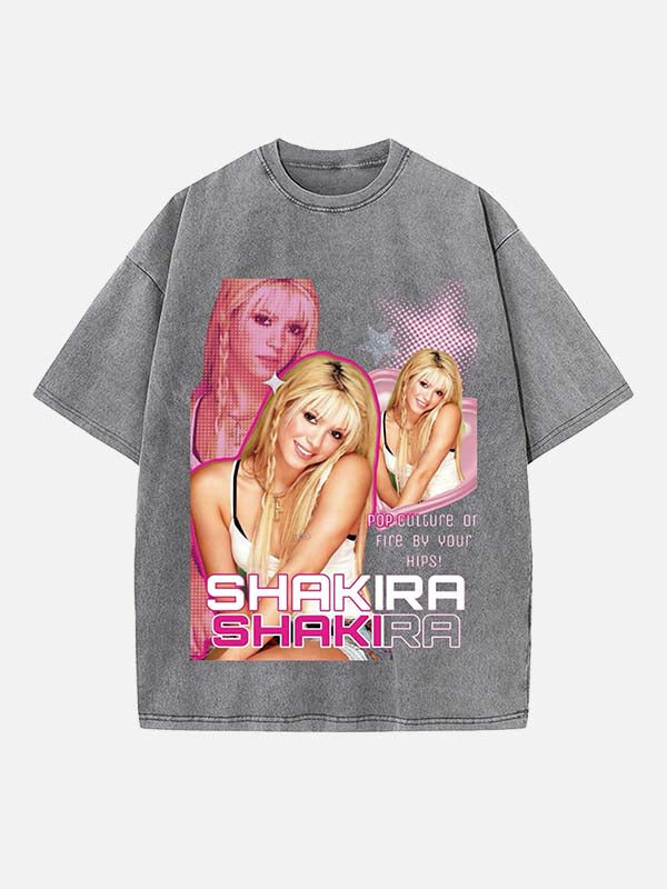 Shakira Print Round Neck T-shirt