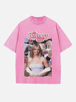 Britney Spears Print Round Neck T-shirt