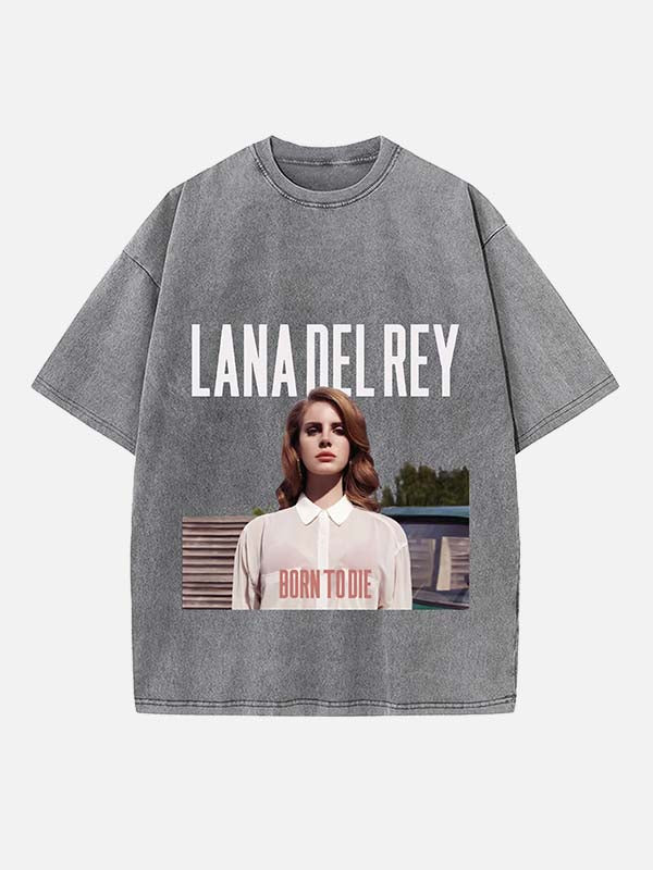 Lana Del Rey Print Round Neck T-shirt