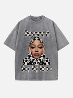 Beyoncé Print Round Neck T-shirt