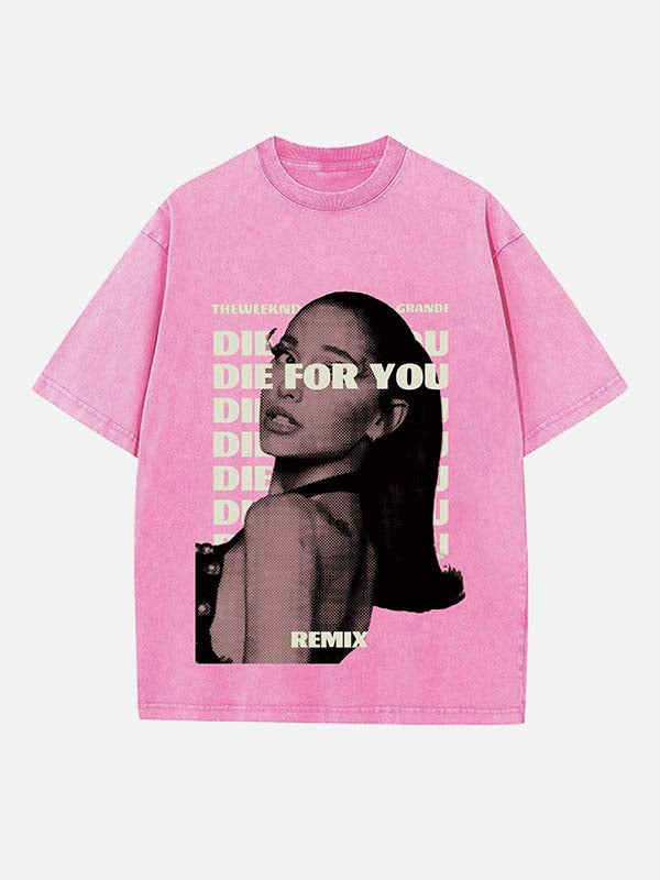 Ariana Grande Print Round Neck T-shirt