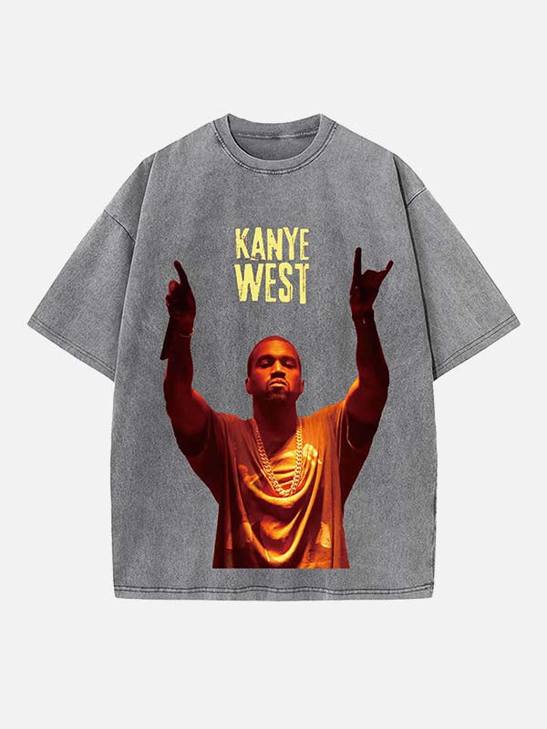 Kanye West Print Round Neck T-shirt