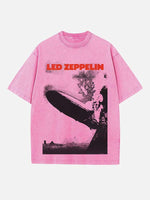 Led Zeppelin Print Round Neck T-shirt
