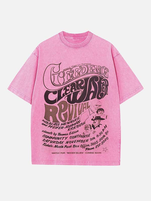 Creedence Clearwater Revival Print Round Neck T-shirt