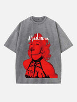 Madonna Print Round Neck T-shirt