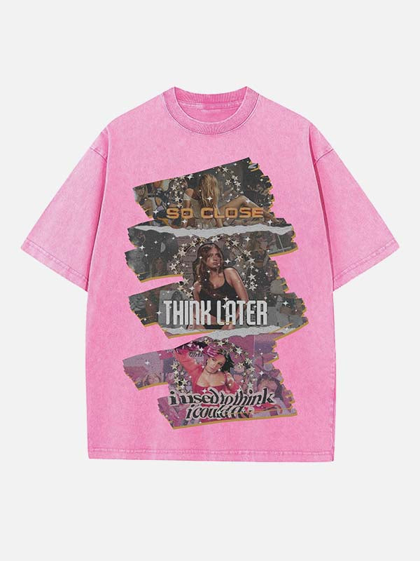 Tate McRae Print Round Neck T-shirt