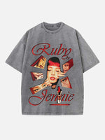 BLACKPINK Jennie Print Round Neck T-shirt