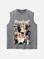 Miley Cyrus Print Round Neck Tank