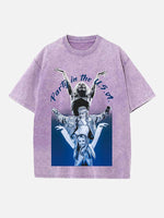 Miley Cyrus Print Round Neck T-shirt