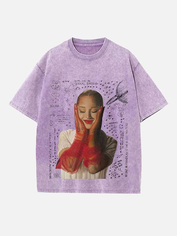 Ariana Grande Print Round Neck T-shirt