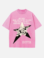 Led Zeppelin Print Round Neck T-shirt