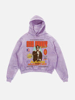 Bad Bunny Print Slant Pockets Hoodie