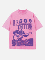 Led Zeppelin Print Round Neck T-shirt