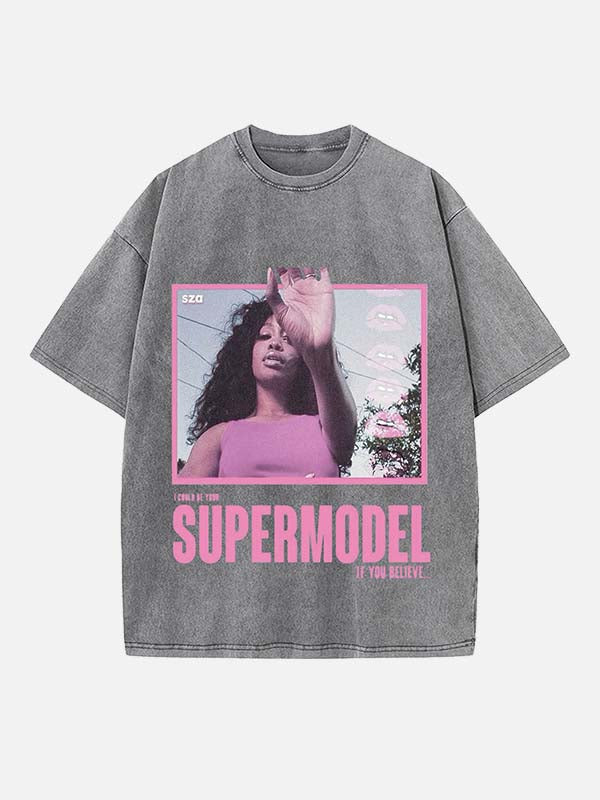 SZA Print Round Neck T-shirt