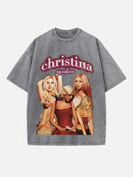 Christina Aguilera Print Round Neck T-shirt